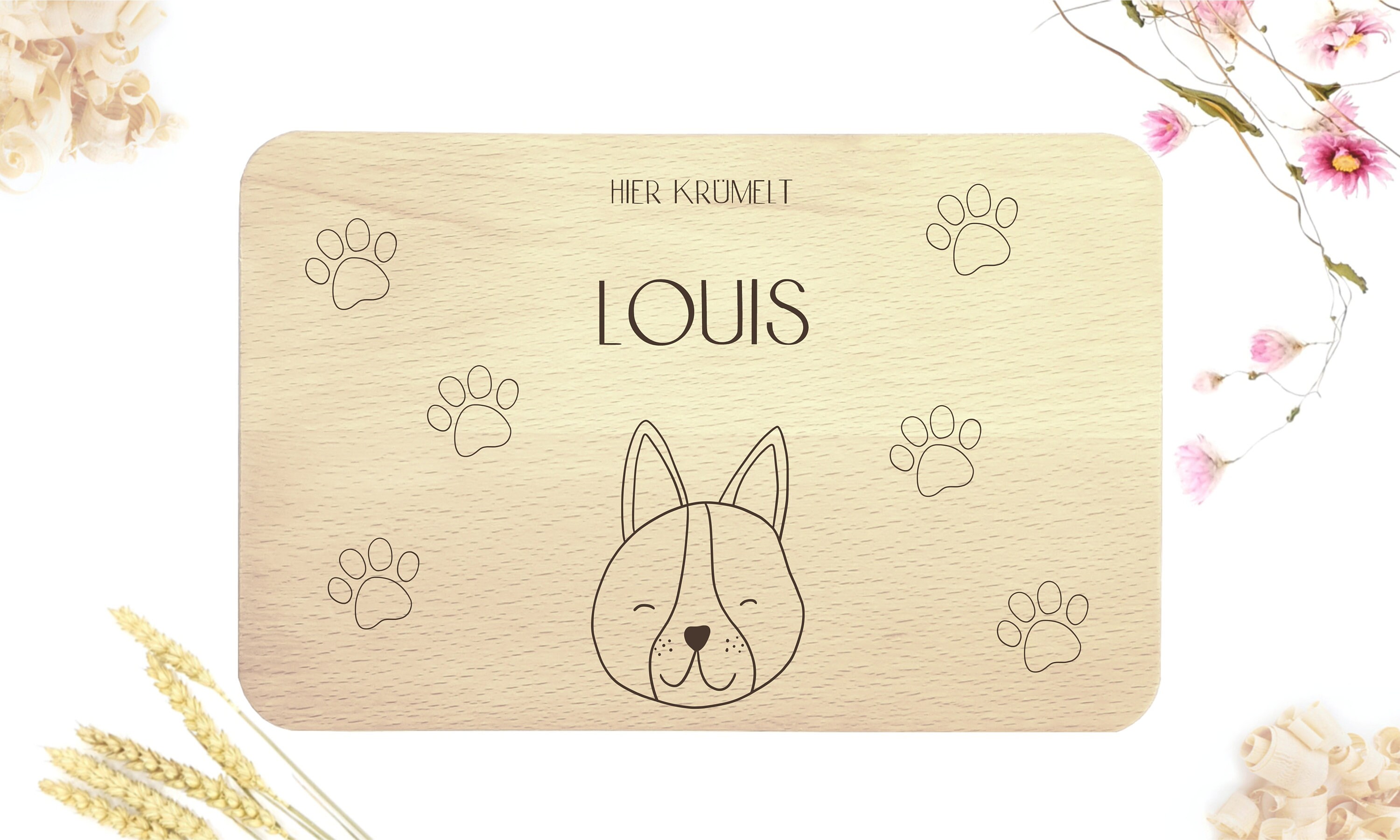Personalized breakfast board, personalized baby gift, cutting board, breakfast board, board, dog