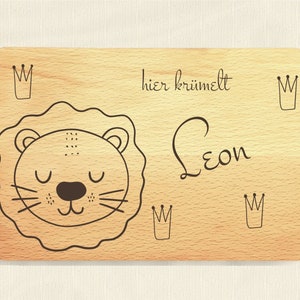 Personalized breakfast board, personalized gift for children, cutting board, breakfast board, board, lion