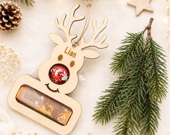 Personalized reindeer money gift, Christmas gift tag, elk souvenir, party favor, table decoration, tree ornament, suitable for Lindor