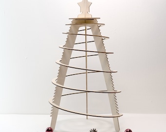 Alternative au sapin de Noël en spirale de bois, 100 cm de haut, idée durable Arbre en spirale