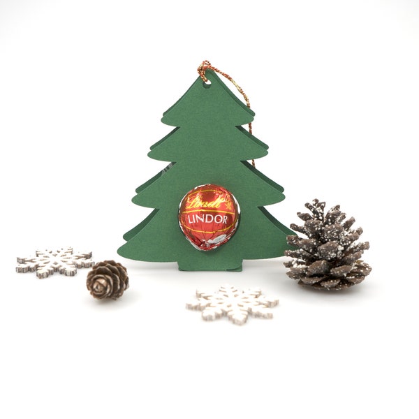 Gastgeschenk Weihnachten Tannenbaum Geschenkanhänger Tanne Mitbringsel Weihnachtskugel Tischdeko Winter Advent Baumschmuck für Pralinen