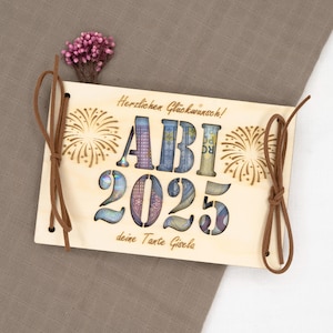 Regalo di denaro personalizzato per la laurea regalo personalizzato con nome biglietto regalo in legno confezione regalo denaro con nastro B2