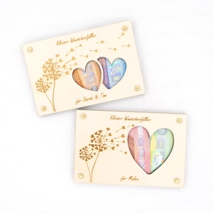 Personalisiertes Geldgeschenk Wunscherfüller Geburtstag Taufe Hochzeit Kommunion Abitur Geschenk Geschenkkarte aus Holz Geschenkverpackung