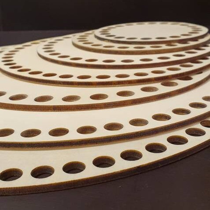 Wooden base basket base for crochet basket round circle, oval or square, high-quality plywood sanded on both sides wooden base for crochet baskets image 10