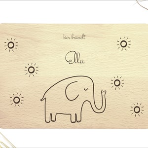 Personalized breakfast board, personalized baby gift, cutting board, breakfast board, board, elephant