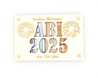Biglietto d'auguri in legno, regalo rotondo in denaro per compleanno, laser, buon compleanno, idea speciale, confezione regalo, biglietto d'auguri 9 x 13,7 cm - Italia