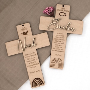 Croce personalizzata per battesimo, comunione, cresima, regalo personalizzato con nome, croce in legno, croce battesimale, regalo battesimo V1
