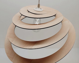 Lampshade Swirl - wooden pendant light - minimal