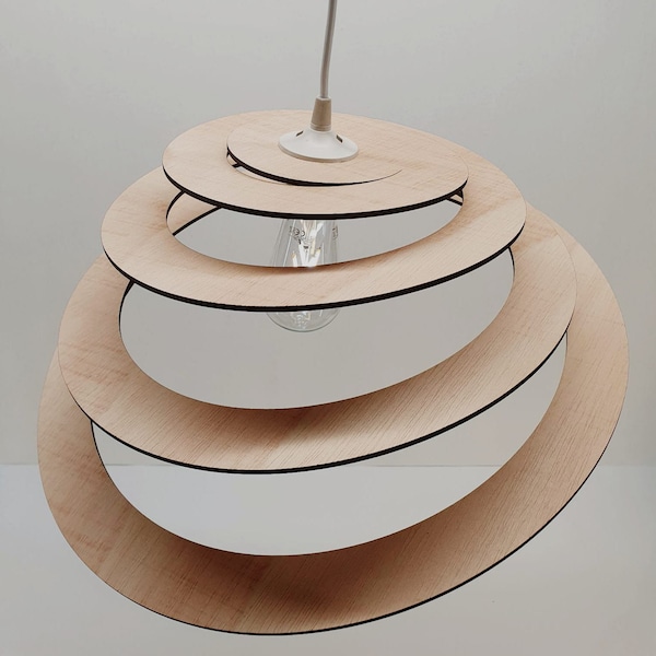 Lampenschirm Swirl - Pendelleuchte aus Holz - minimal