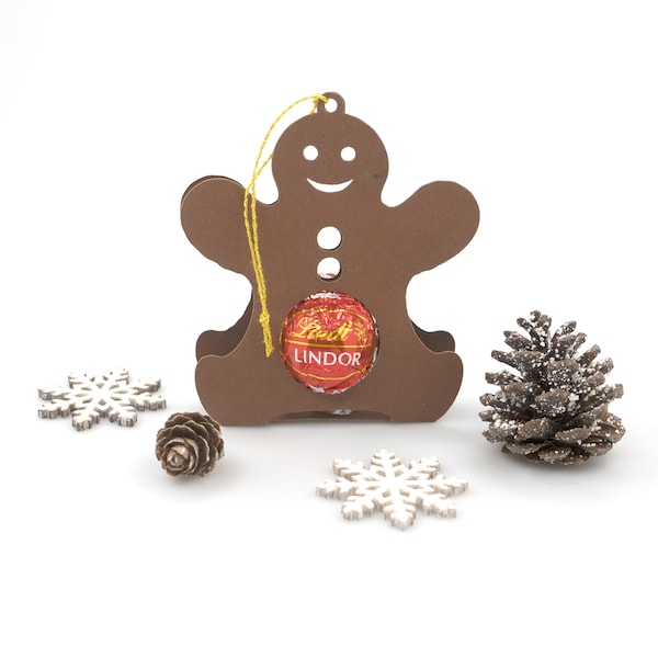 Gastgeschenk Weihnachten Lebkuchenmann Geschenkanhänger Mitbringsel Weihnachtskugel Tischdeko Winter Advent Baumschmuck für Pralinen