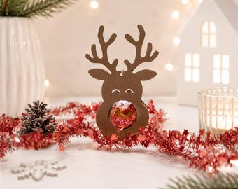 Reindeer Party Favor Christmas Gift Tag Elk Souvenir Christmas Bauble Table Decoration Winter Advent Tree Ornament for Chocolates Design 1