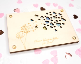 Regalo personalizzato in denaro per realizzare desideri compleanno battesimo matrimonio comunione laurea regalo carta regalo in confezione regalo in legno