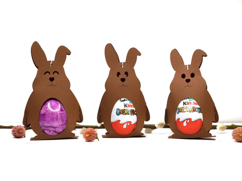 Niedlicher Osterhase Gastgeschenk Ostern Geschenkanhänger Hase Mitbringsel Tischdeko Osterdeko Frühling Osterschmuck für Ü-Ei oder Osterei Bild 1