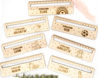 Lot De 4 Règles De Lecture Pour Enfants CP/CE1 - En Bois Avec Fenêtre De Lecture Et Autocollants - Cadeau Rentrée Scolaire - 4