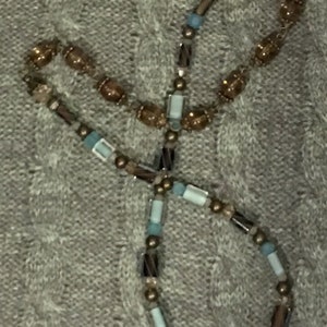 Glass-n-Bronze // Necklace // Gift for Work // Furnace Glass Beads