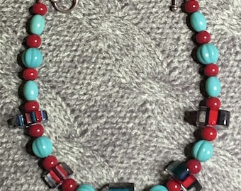 Hi Tommy // Red White Blue // Turquoise // Gifts for Her // Fun with Color // Bracelet