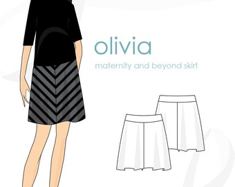 Maternity skirt pattern: Olivia pull-on skirt maternity & beyond pattern, PDF