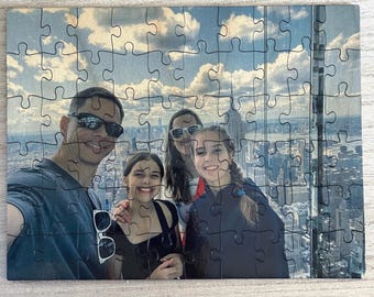 Custom Photo Puzzle on Wood – Laser Cut Personalized Jigsaw Puzzle with Your Picture or Logo – Unique Gift for Anniversary, Wedding, or Busi