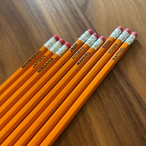 Mildly Rude Must Haves Personalized Pencil Set in Mustard. Funny