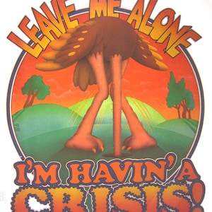 Vintage Leave Me Alone I'm Having A Crisis Heat-Transfer Roach 1970's image 1