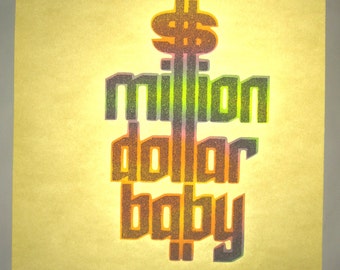 Vintage "Million Dollar Baby" Glitter Heat-Transfer 1970's