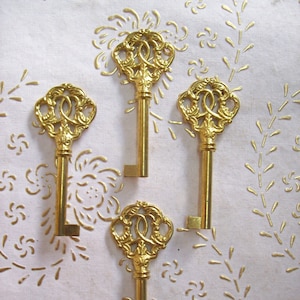 Vintage Italien Antiker goldener Schlüssel für hochwertige Türen.Schlüssel für Schublade oder Schrank loocks