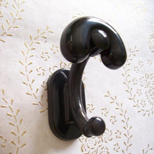 Vintage Italy High quality wall hooks. Coat hooks. hangers, hooks. Black hooks. Italian designer. Black plastic hooks.