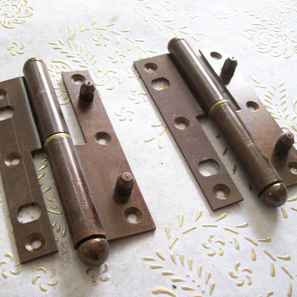 Italy vintage hinges bronze iron. for interior and external doors.mm.120x70(4,7x2,8 inch).Open DX.Anti-jamming hinges.Made in Italy.Art.2030