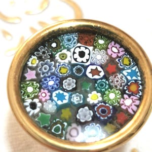 Antique Italian Murrina Millefiori Venice Knob,multicolor.Gold Murrina Knob,Venice Knob,multicolor Murrina, multicolor murano,mm 28,Art.2005