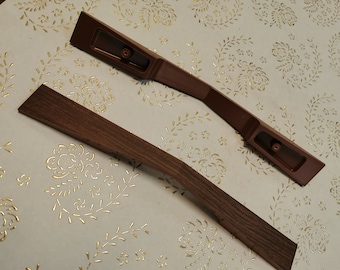 Italy long walnut handles in high quality.handle of walnut colored plastic, colored walnut. very large handle for cabinet. Art 3000