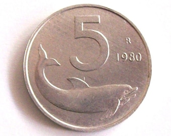 イタリア コイン 100 リラ | 鳥 | イルカ | オリーブの枝 | 星