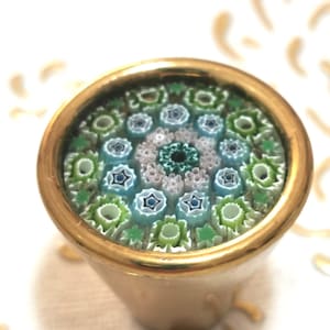 Antique Italian Murrina Millefiori Venice Knob,gteen.Gold Murrina Knob,Venice Knob,green Murrina, green murano,mm 24,Art.2011