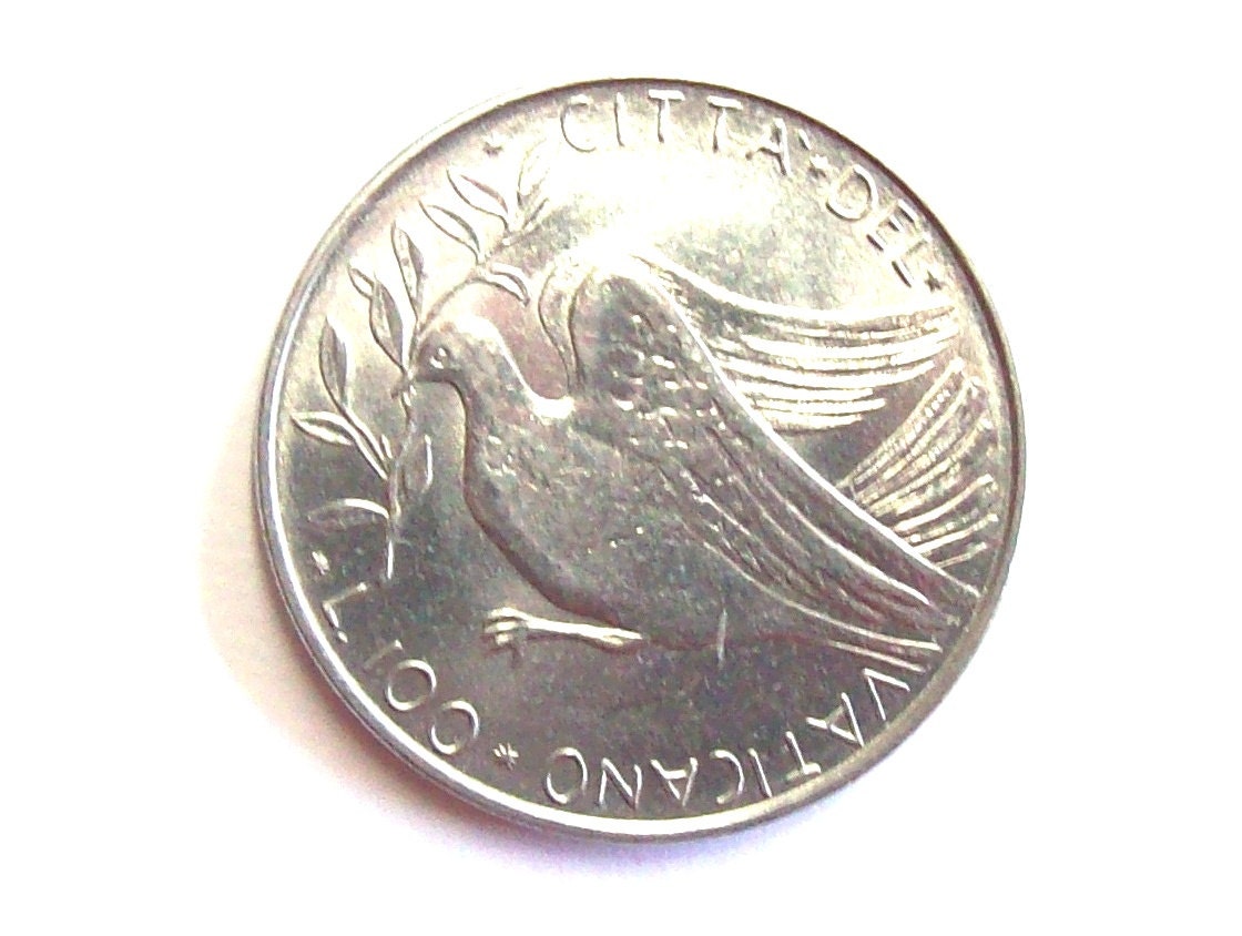 ヴィンテージ 1971 バチカン。100 リラ コイン。バチカン市国。教皇