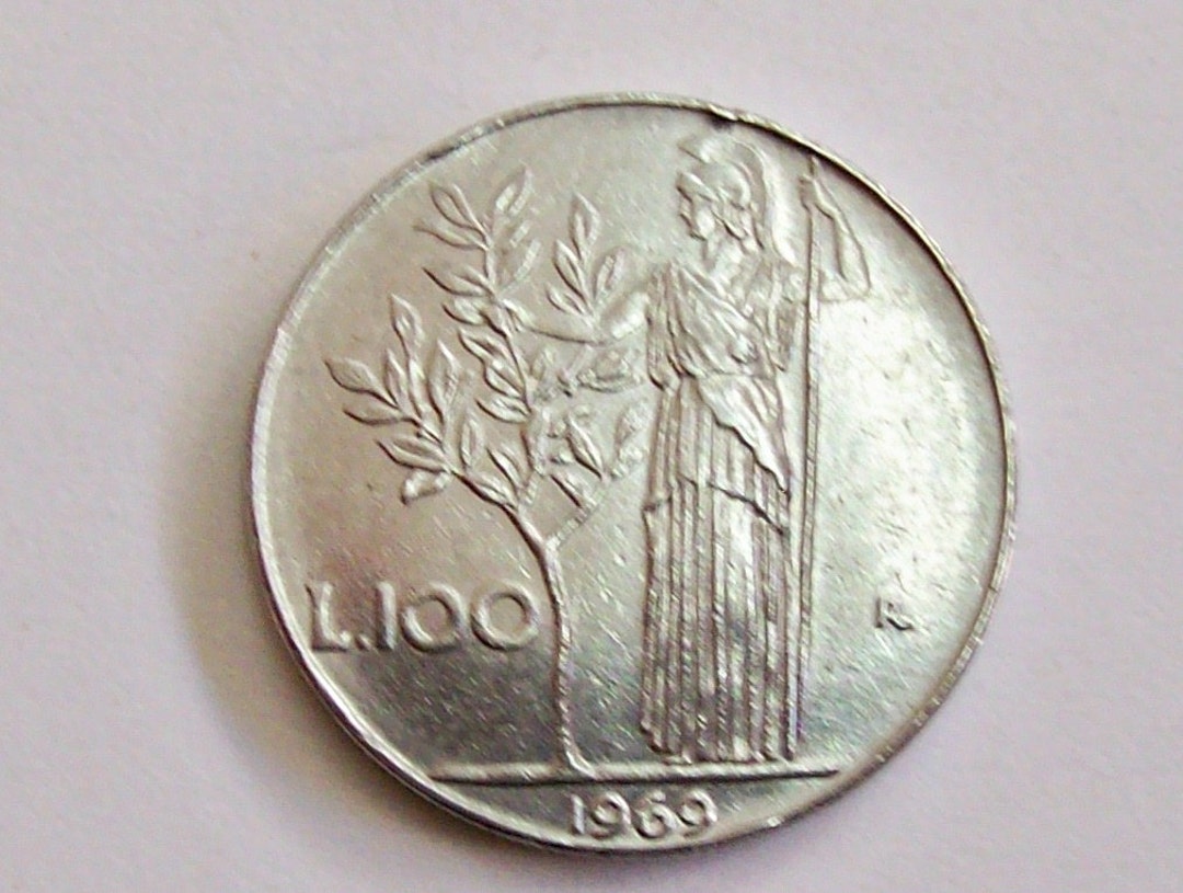 ヴィンテージ イタリア 1969 リラ 100 コイン イタリア共和国。ベイ