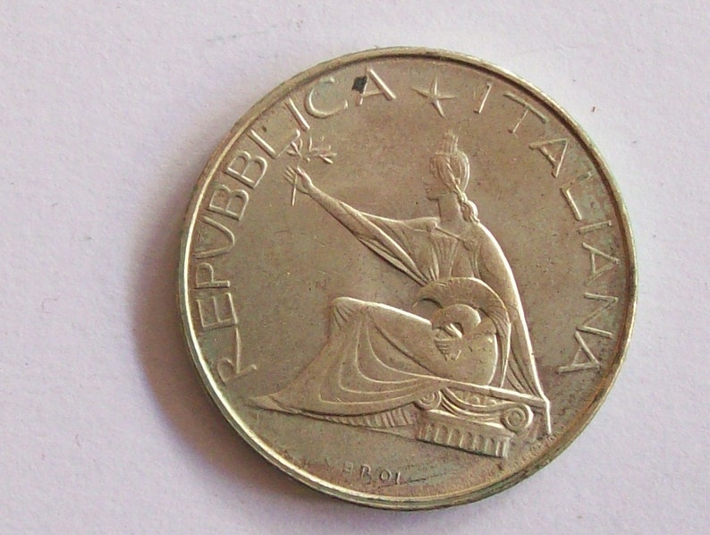 Vintage Italy 1961. Lire 500 Silver Coin. Repubblica Italiana ...