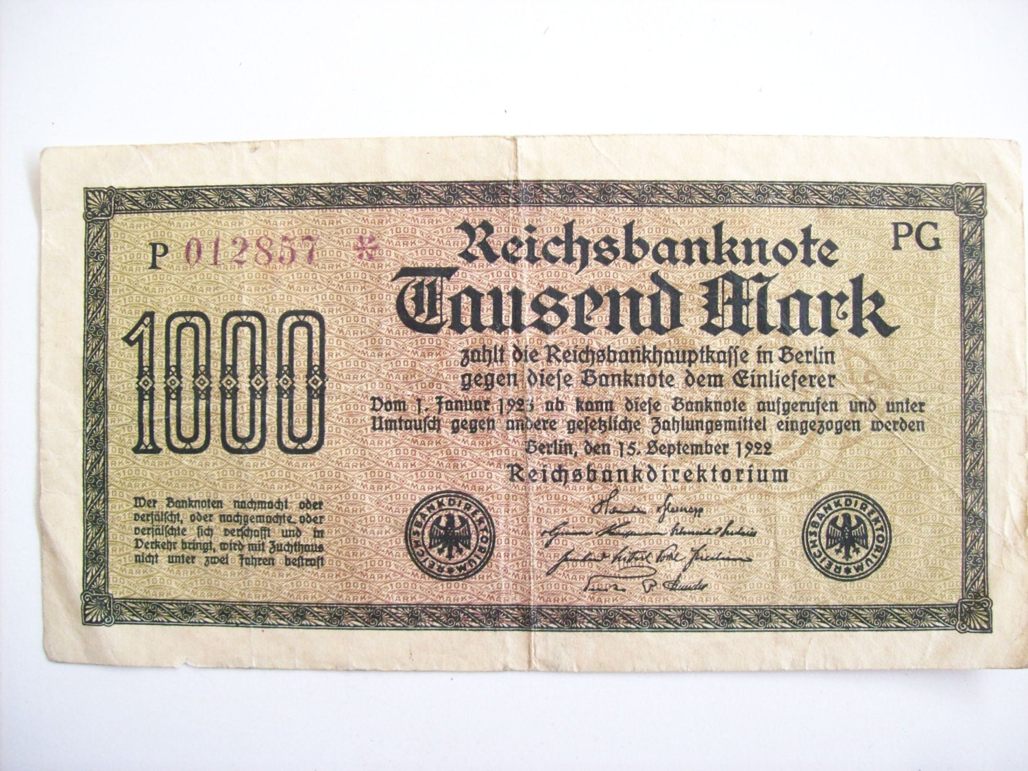 ドイツ 500マルク【ノートゲルト】【極美品】【確認用】 1922 german banknote - Etsy 日本