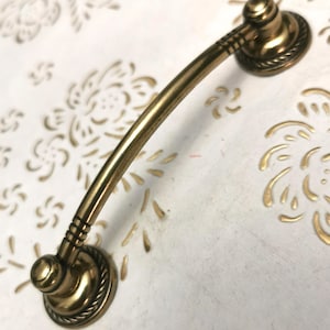 Vintage Italy ancient handle antique brass furniture in high quality.  shaded bronze.antique brass casting. brass drawer pull. art. 927