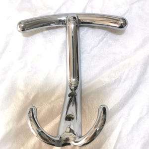 Vintage Italy High quality polished chrome iron wall hooks. Coat hooks. hangers, hooks. polished chrome hooks. Italian designer. Art, 2325