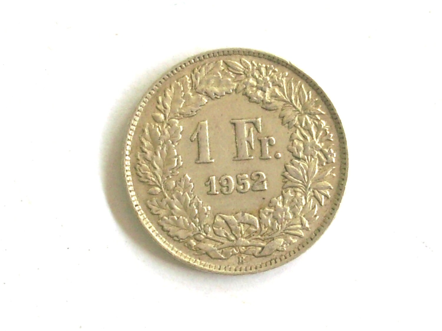 スイスの　28枚　59フラン ヴィンテージ スイス 1952年。1フラン銀貨。紋章。アート 3663。直径
