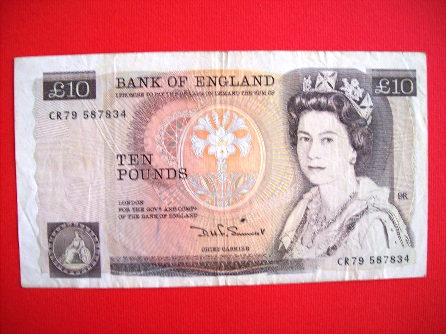 Banconota Inglese D'epoca Da 10 Sterline. Circolata Ma Quasi Nuova Art. 9878. Banconota Rara Per Collezionisti - Italia - Foto 7