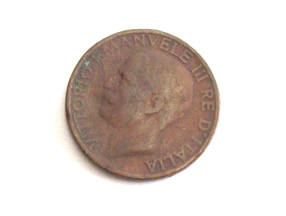 青銅　イタリア ヴィンテージ イタリア 1924 10 セント 蜂、猿、銅貨。イタリア王国