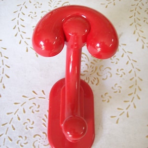 Vintage Italy High quality wall hooks. Coat hooks. hangers, hooks. Red hooks. Italian designer. Red plastic hooks.