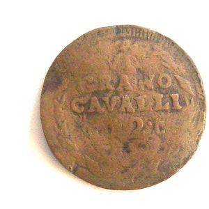 Vintage 1790 copper coin. Grano da 12 Cavalli copper.Ferdinand IV, King of the Two Sicilies.art. 0037 coin for serious collectors