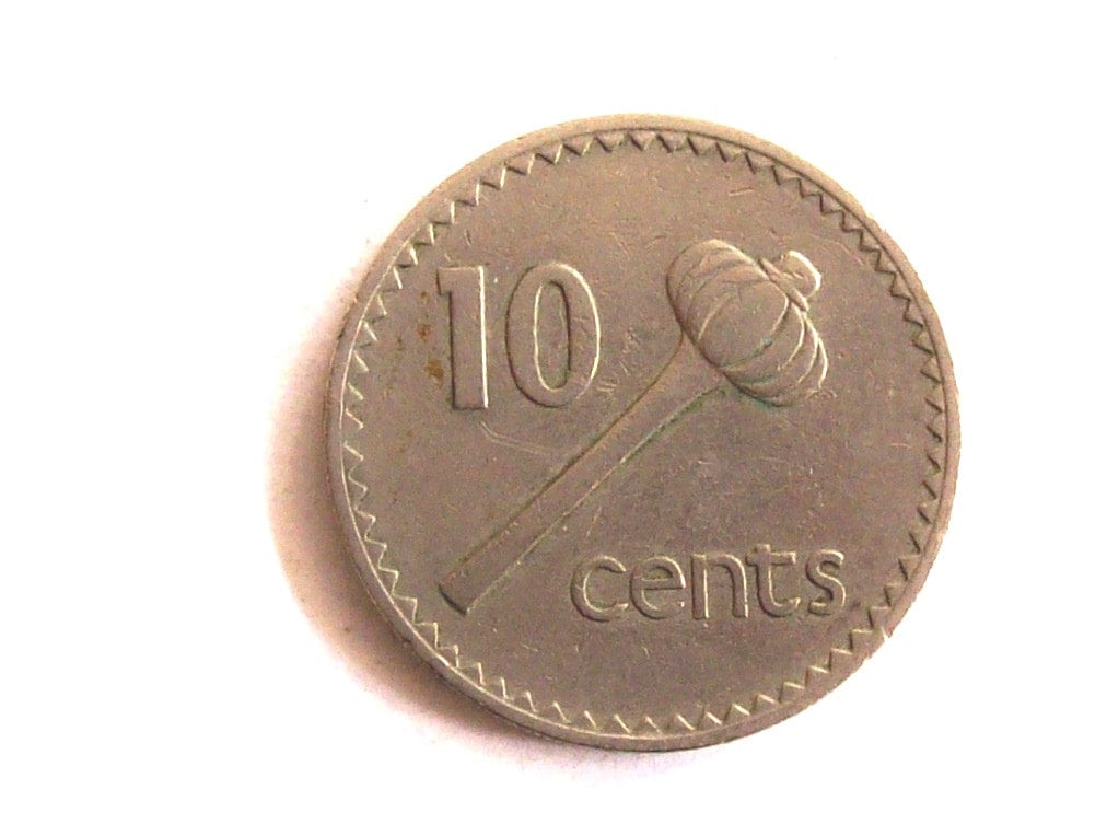 ヴィンテージ フィジー 1969 10 セント硬貨。エリザベス 2 世女王