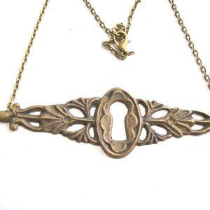 Antique Key Hole Necklace Pendant.Bronze . Door of happiness. Door of love- Nozzle for the lock. Art.8148. Gift, Anniversary, Birthday.