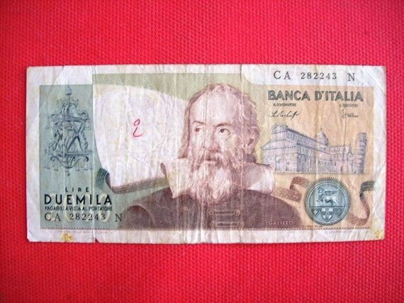 ヴィンテージ 1976 イタリア 2000 リラ イタリア共和国紙幣 1976 年