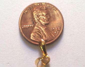 本物の 1 セント硬貨で作られたヴィンテージ 1984 年 USA コイン