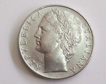 ヴィンテージ イタリア 1969 リラ 100 コイン イタリア共和国。ベイ