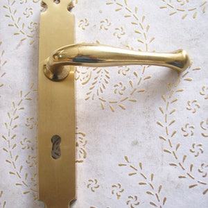 Italie brillant et satiné en laiton poignée en laiton Antique de très haute qualité. Poignée créée par l’italien designers.long plaque satin, Art1095