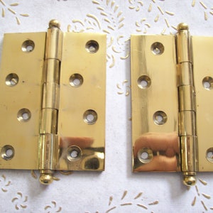 Italy vintage hinges gold brass for interior doors of excellent quality. mm. 100 x 80 (4x3,2 inch).  New, never used. Made in Italy.Art.2012